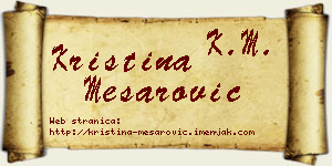 Kristina Mesarović vizit kartica